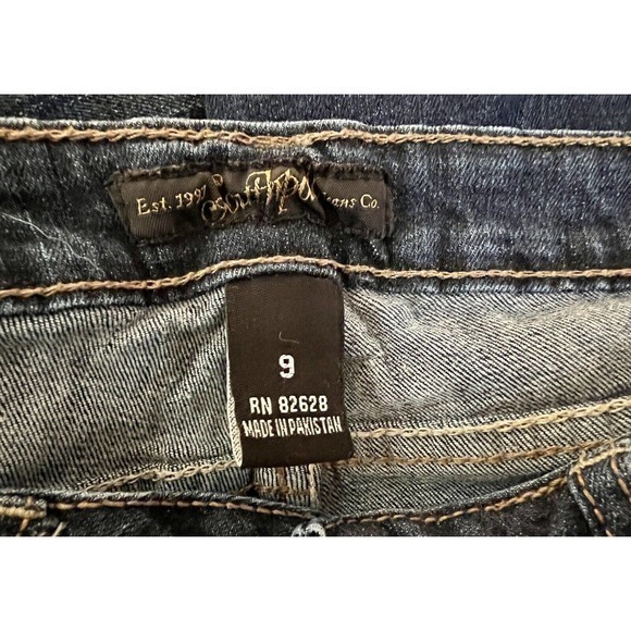 South Pole Women’s Juniors Dark Wash Light Distressed Straight‎ Jeans Size 9 EUC - Picture 8 of 9